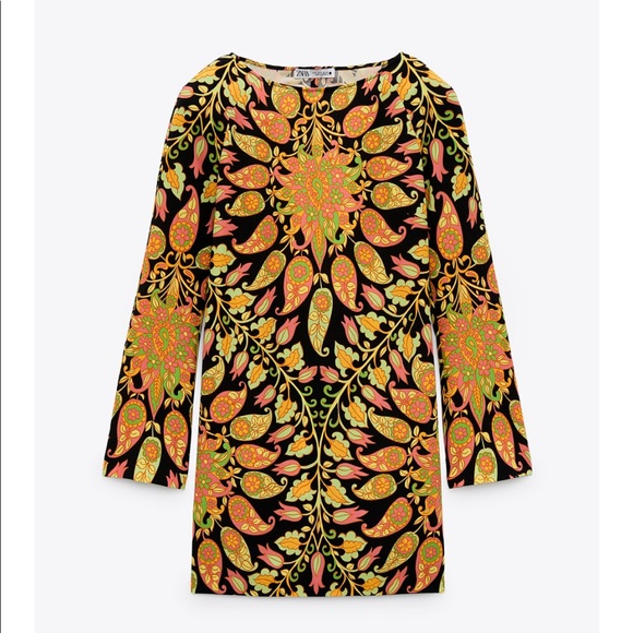 ZARA Printed Mini Dress - Picture 6 of 7